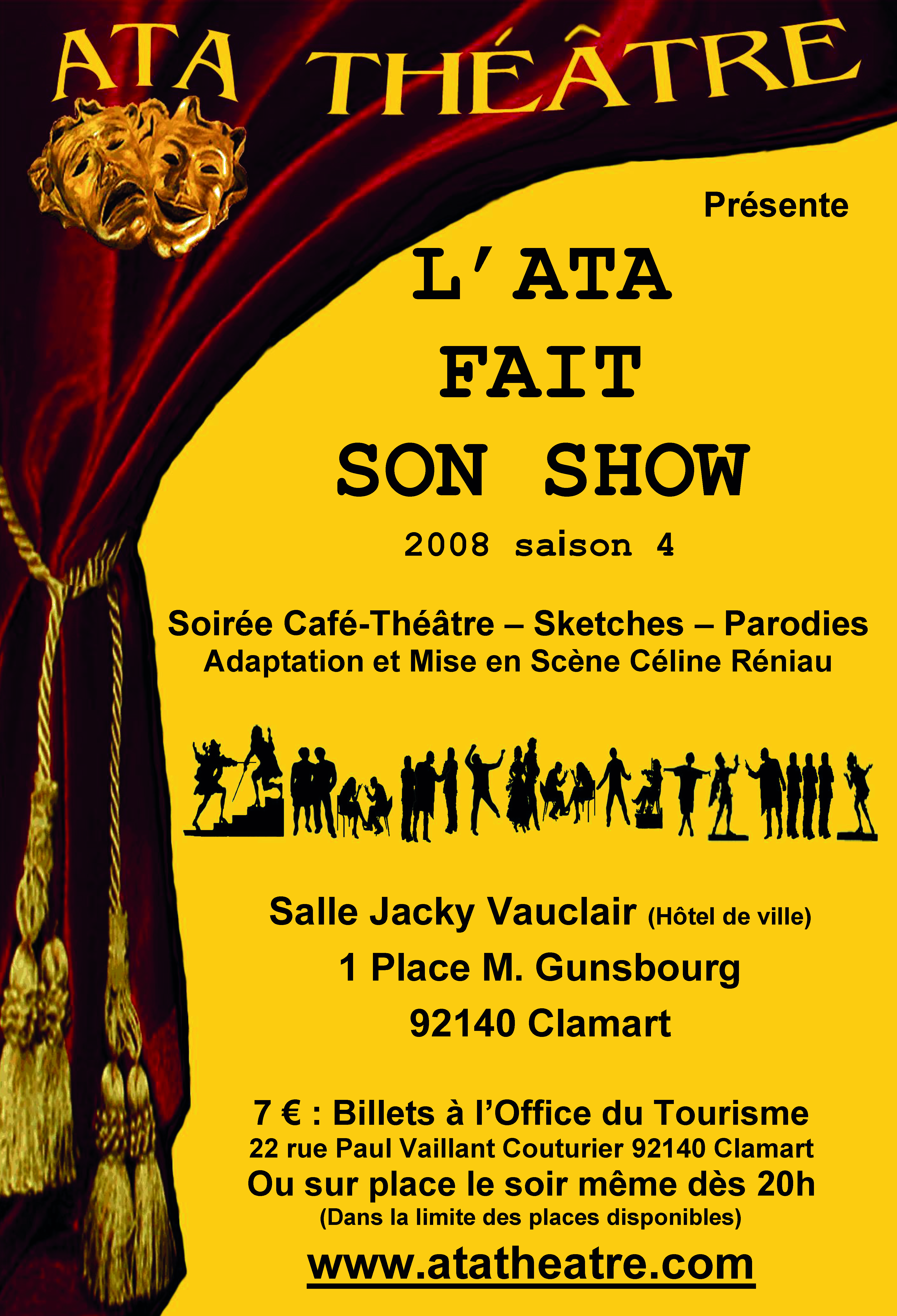 Affiche Theatre L'ATA fait son show saison 4 spectacle Céline Réniau